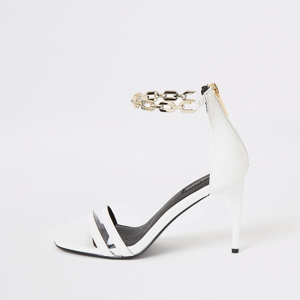 white wide foot heels