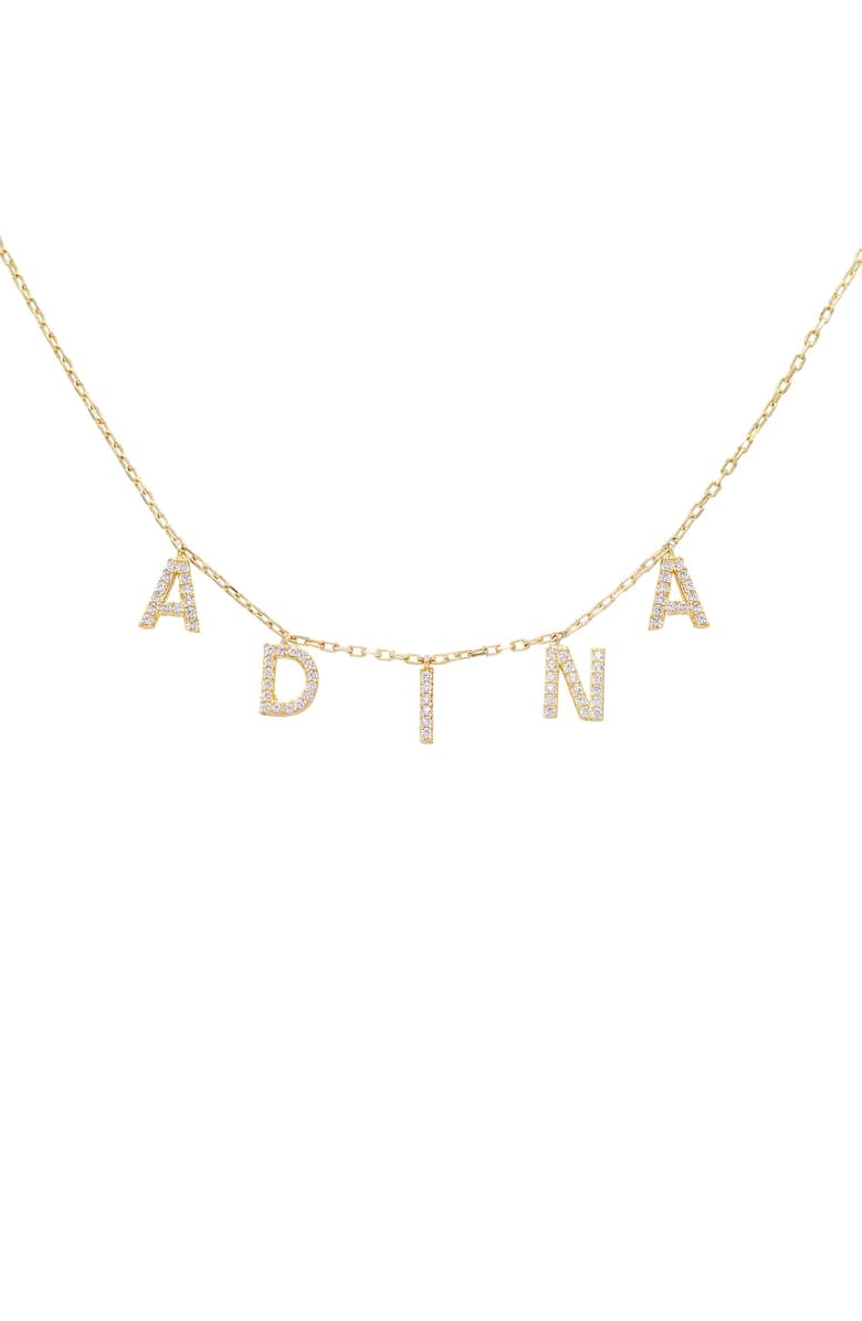 A Sparkly Necklace: By Adina Eden Personalized Pavé Block Name Shaker Necklace