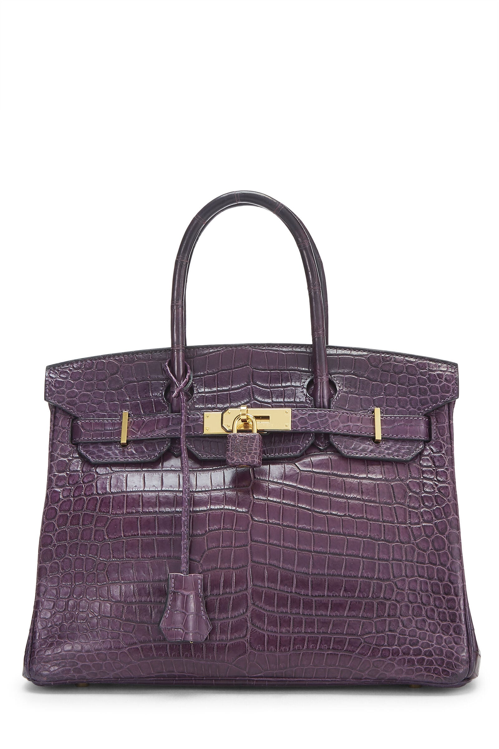 Purple crocodile birkin store