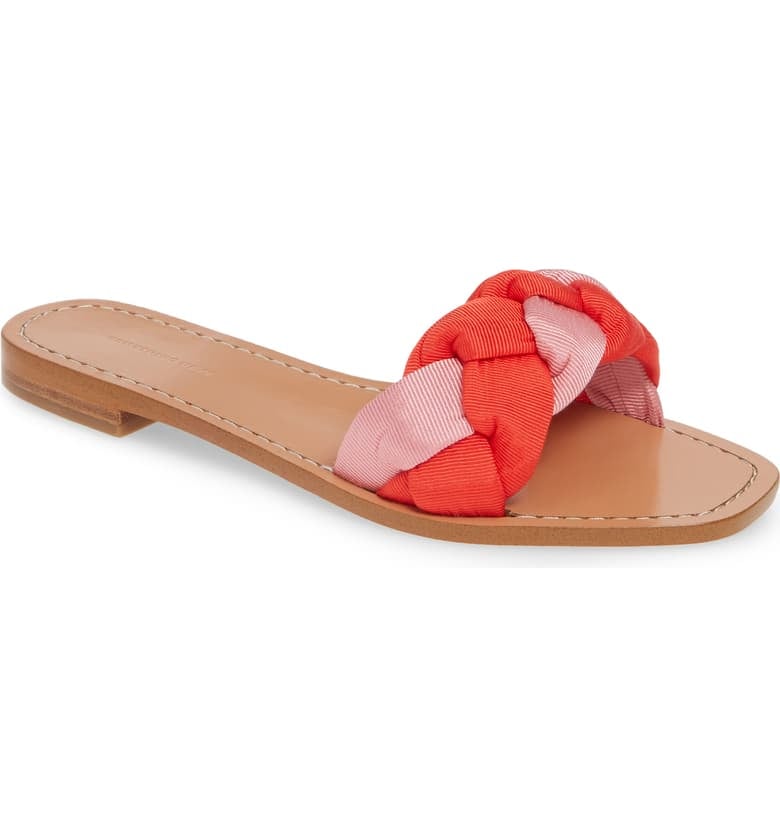 Something Navy Rose Braid Slide Sandals