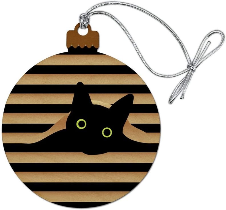 Black Cat in Window Holiday Ornament