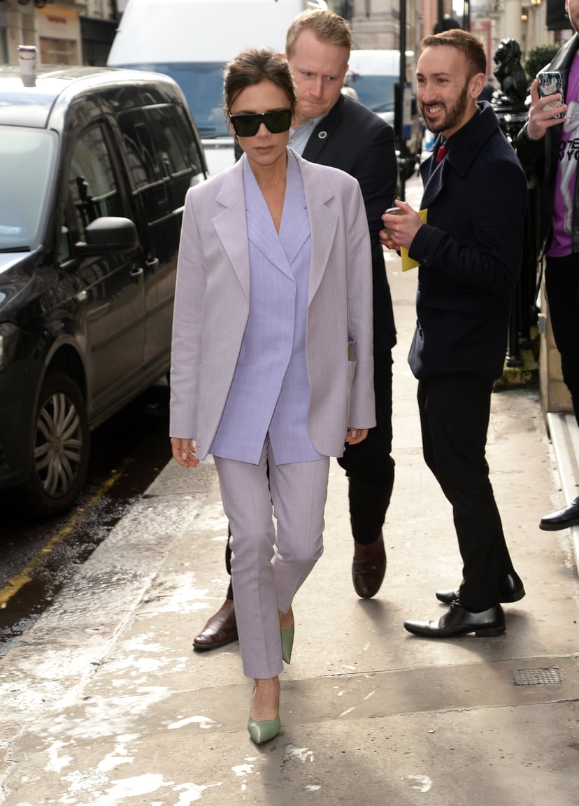 LONDON, ENGLAND - MARCH 08:  Victoria Beckham arrives at her shop in Dover Street on March 8, 2018 in London, England.  (Photo by SAV/GC Images)