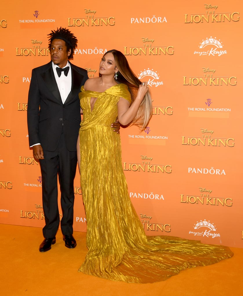 Pictured: JAY-Z and Beyoncé at The Lion King premiere in London.