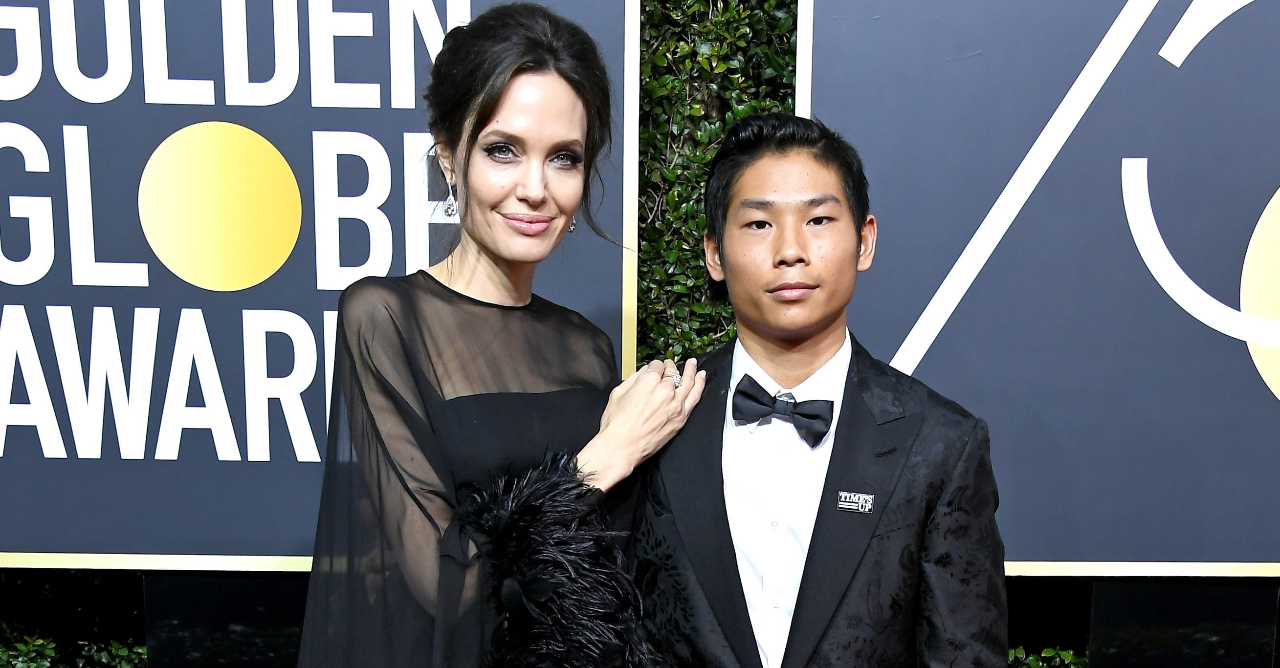 Angelina Jolie and Son Pax at the 2018 Golden Globes | POPSUGAR Celebrity
