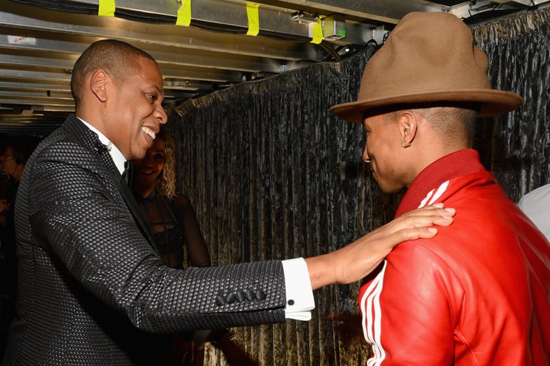 Jay laughed, and Pharrell looked mildly embarrassed.