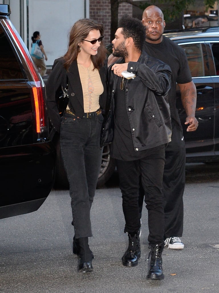 Bella Hadid Lace-Up Top With The Weeknd on Her Birthday Bella Hadid Lace-Up Top With The Weeknd on Her Birthday