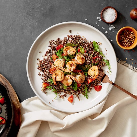 Garlic Shrimp With Sautéed Arugula and Tomatoes Recipe