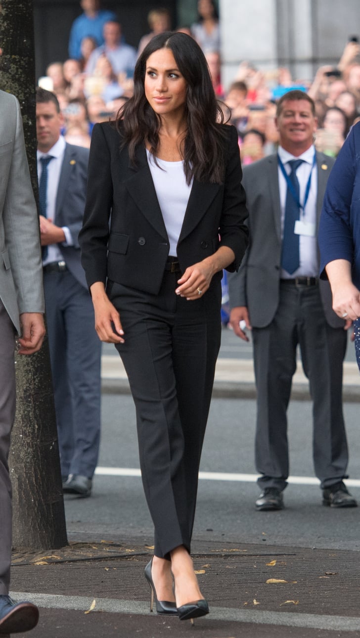 Meghan Markle Work Outfit Idea A Cropped Blazer and Trousers 20