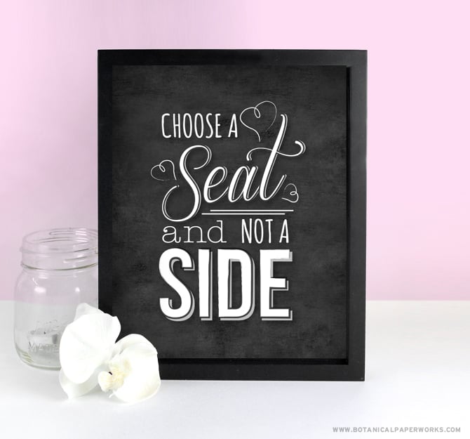 Chalkboard Ceremony Seating Sign