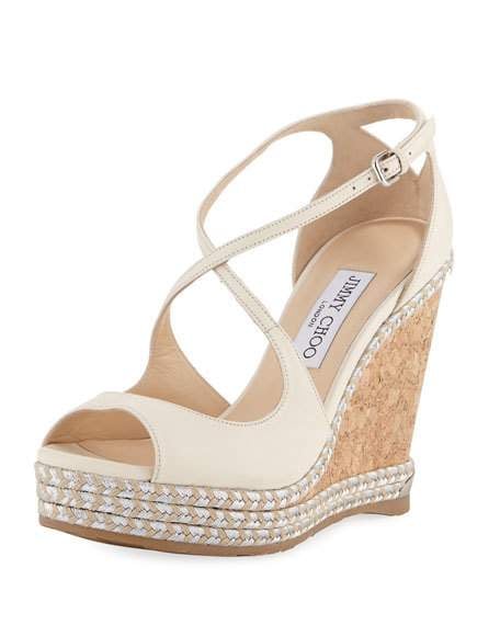 Jimmy Choo Dakota Wedge Espadrille Sandal, Off White