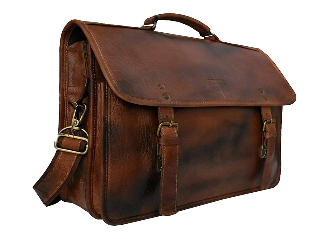 A Handcrafted Commuter Bag: Men's Leather Laptop Personalized Messenger Bag