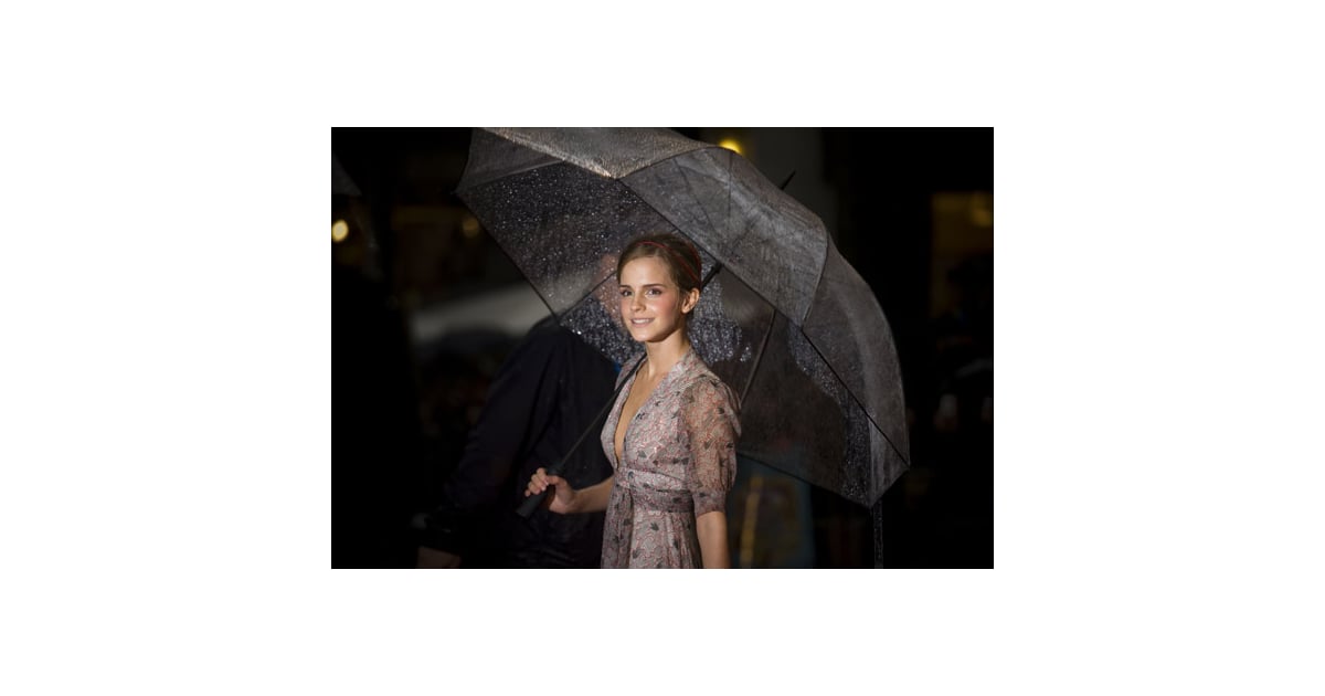 Emma Watson Umbrella Raining Popsugar Fashion Uk