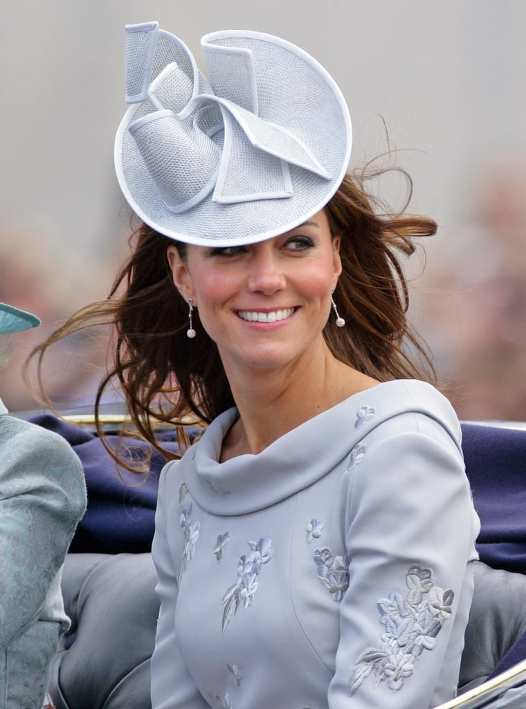 Kate Middleton attended the 2012 Trooping the Color ceremony wearing this ice-blue accessory.