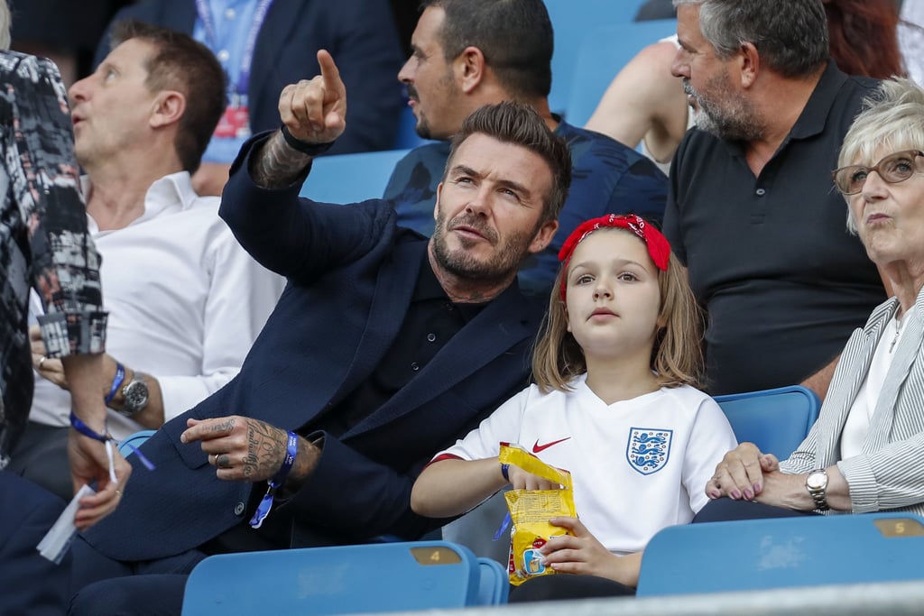 David Beckham and Harper at World Cup Pictures June 2019