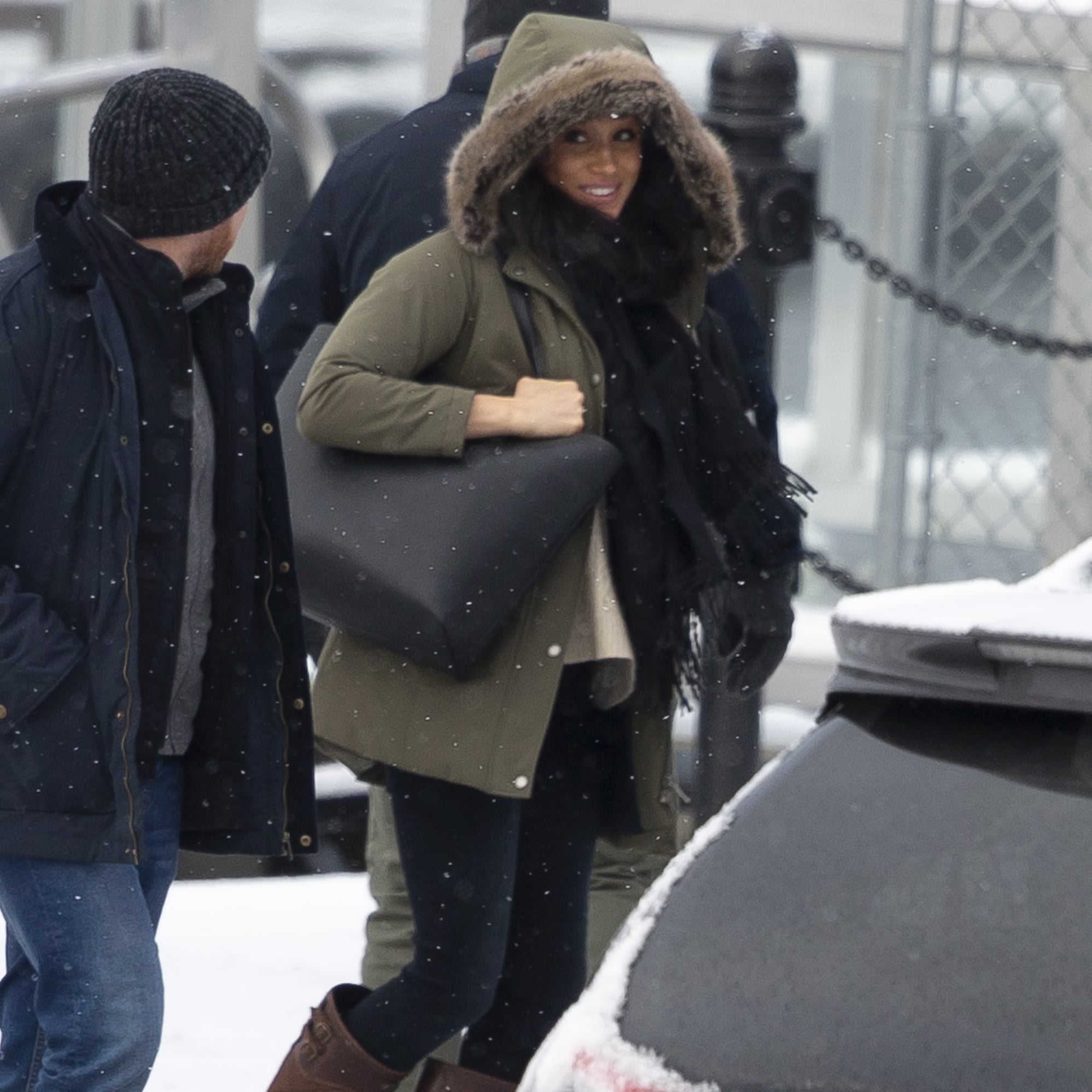 Meghan Markle Carried a Black Cuyana Tote Bag in Canada