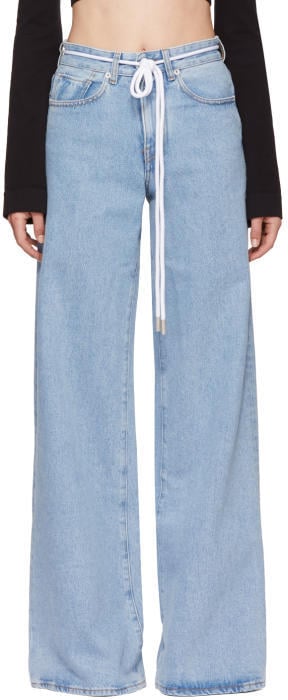 Off-White Blue Baggy Seams Jeans