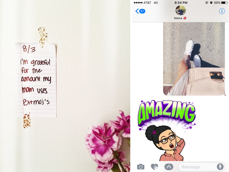 Day 3: I'm grateful for the amount of Bitmoji my mom uses.