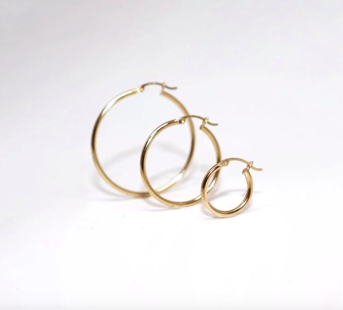 The Clear Cut 14k Gold Hoops
