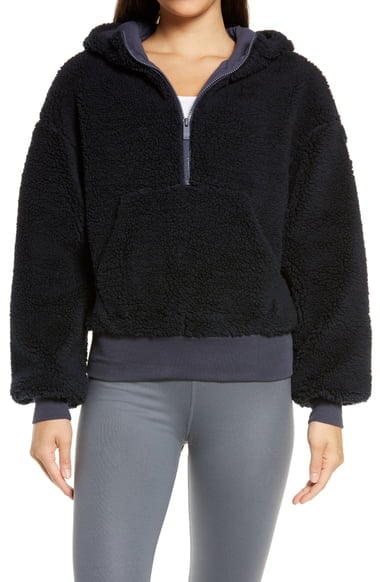 Alo Streetside Half Zip Faux Fur Hoodie