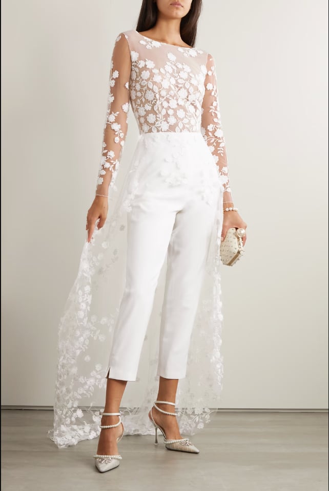 Wedding Jumpsuits: Rime Arodaky Patsy Tulle and Crepe Jumpsuit