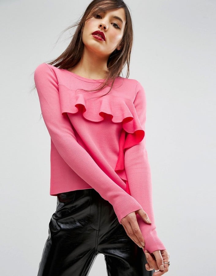 ASOS Sweater With Ruffle Front