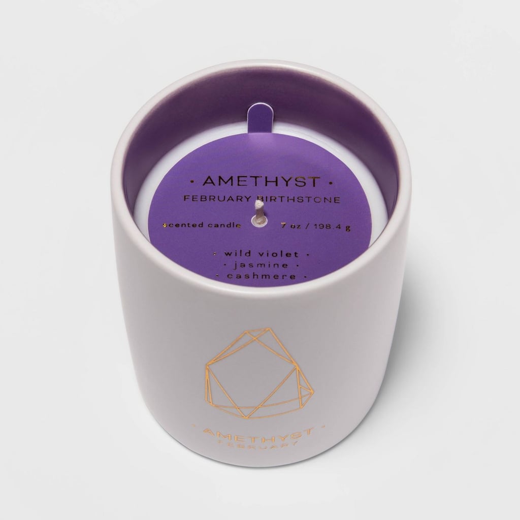 7oz Birthstone Ceramic Jar Amethyst Candle (February)