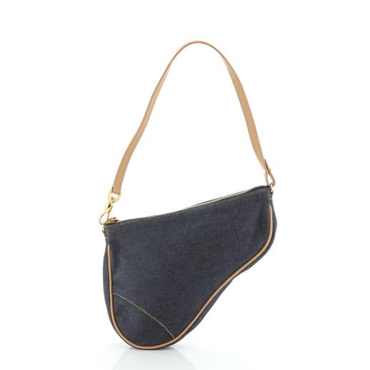 Christian Dior Vintage Saddle Bag Denim Mini