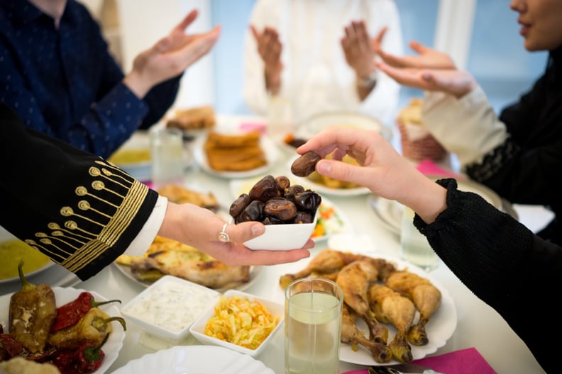 Muslim family gathering for having Iftar in Ramadan together