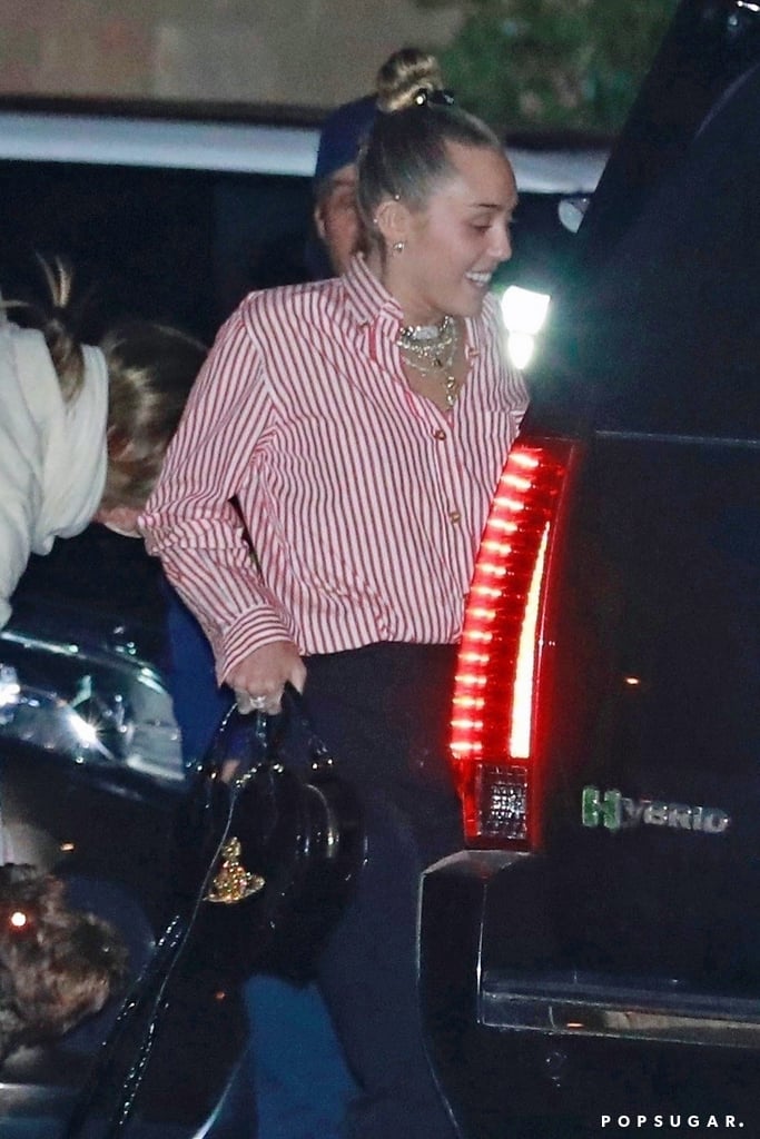 Miley Cyrus Chanel Button Down and High Tops