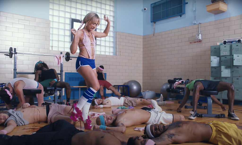 Sabrina Carpenter's Outfits and High Heels in Feather Video