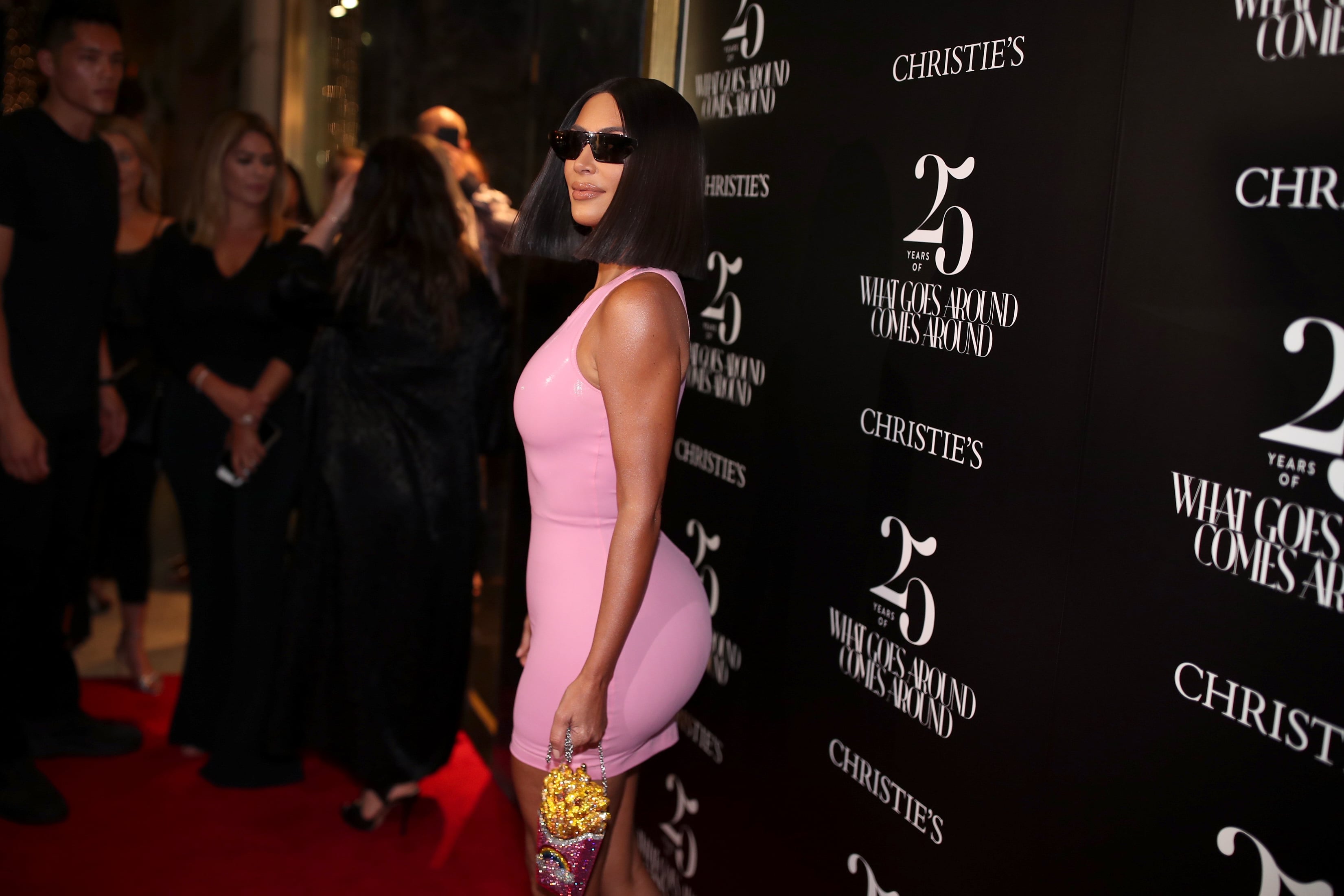 Kim Kardashian Carries Crystal-Covered French Fry Bag
