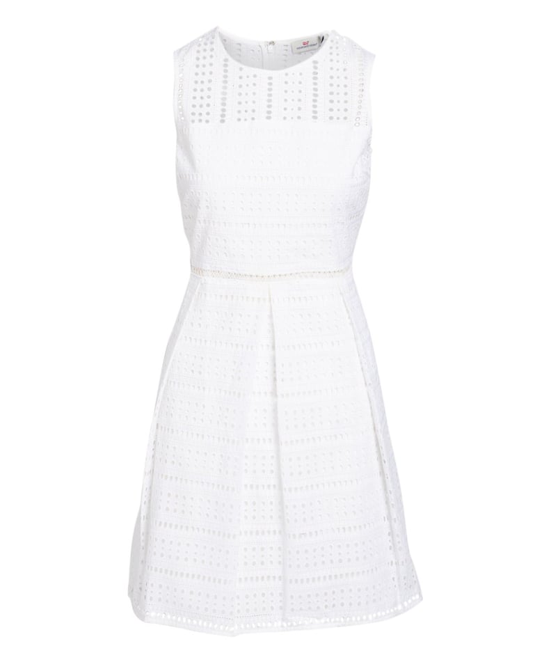 Vineyard Vines White Cap Eyelet Fit & Flare Dress