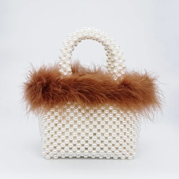 Alizekerr Faux Fur Pearl Evening Bag