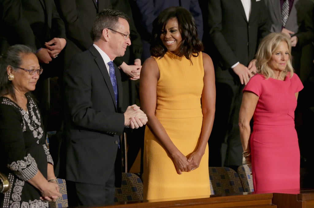 Wearing Narciso Rodriguez at the State of the Union speech in January 2016.