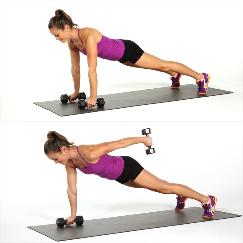 Dumbbell Exercise For Triceps: Plank and Straight-Arm Kickback