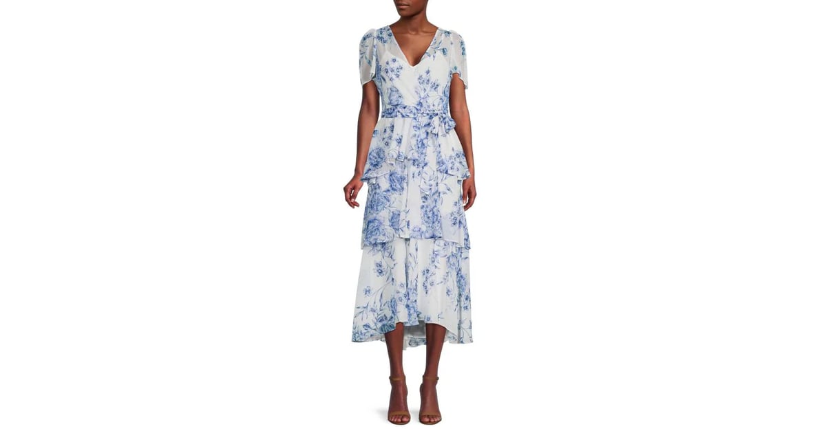 Calvin klein discount floral wrap dress