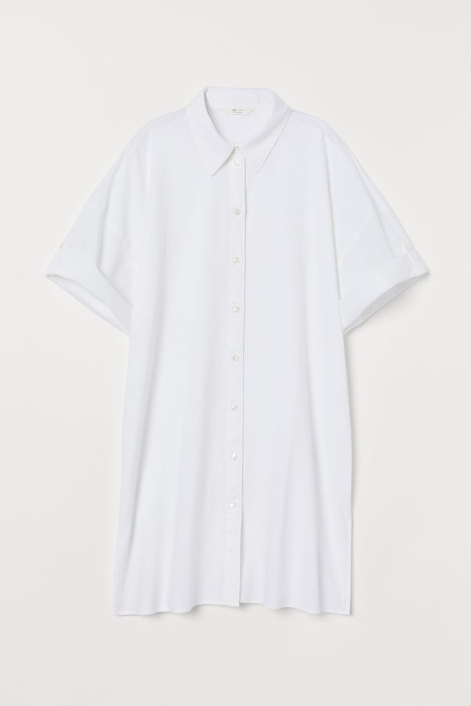 H&M Long Linen-blend Shirt