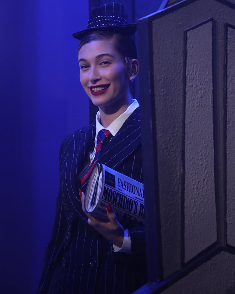 Hailey Bieber Walks in the Fall 2021 Moschino Runway Show