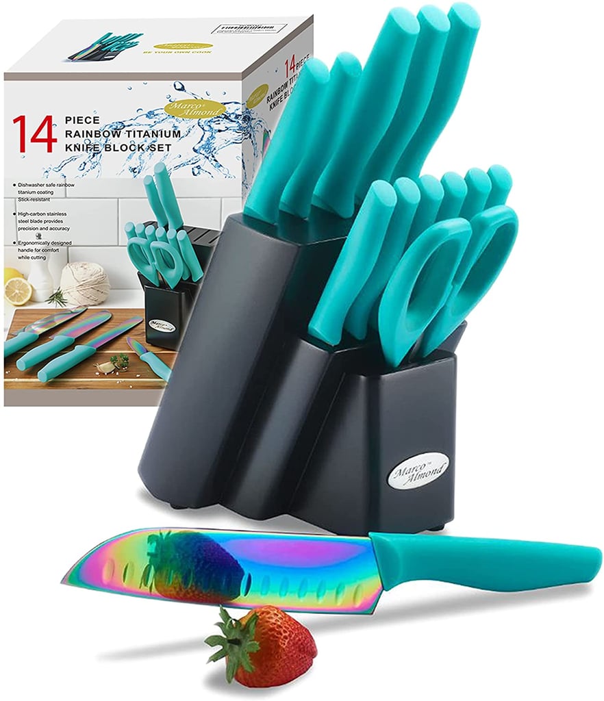 For the Chef: Marco Almond Rainbow Titanium Cutlery Knife Set