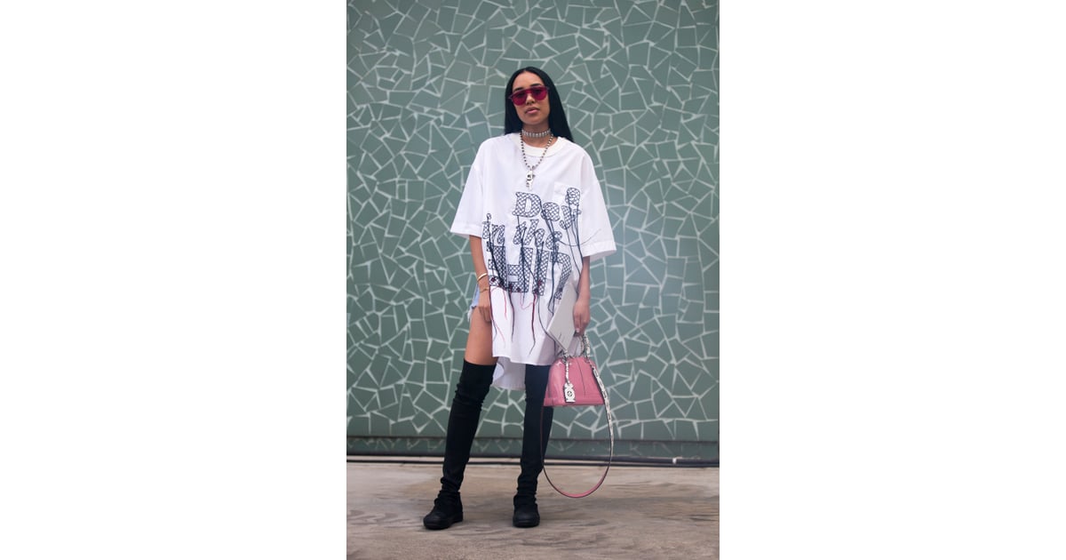 t shirt dress with thigh boots