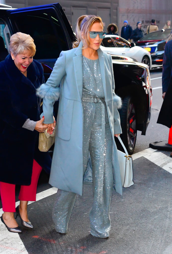 Jennifer Lopez's Blue Sparkly Jumpsuit 2018