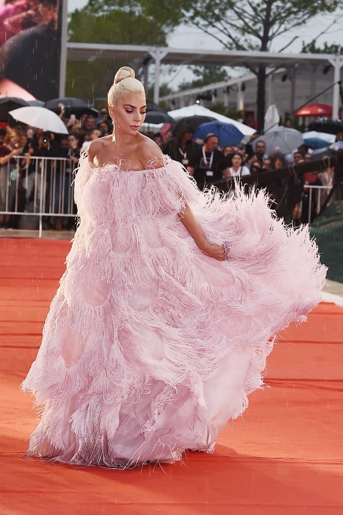 Lady Gaga Pink Valentino Dress at Venice Film Festival