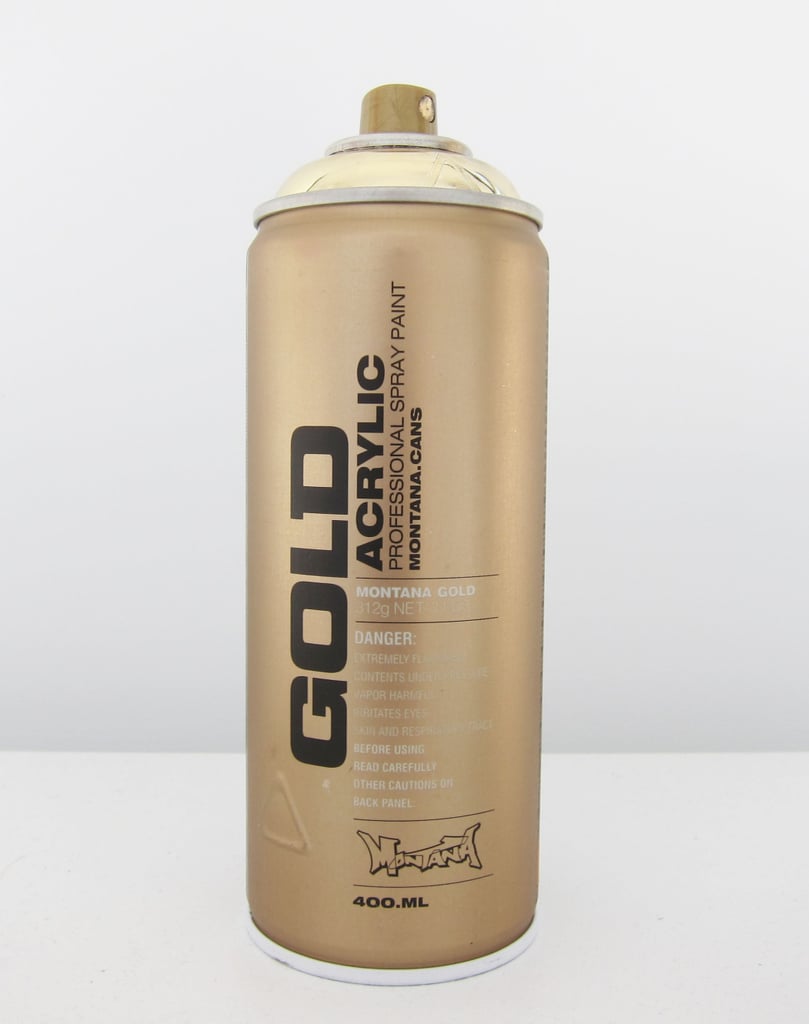 We opted for a gold acrylic spray paint with a high gloss finish.