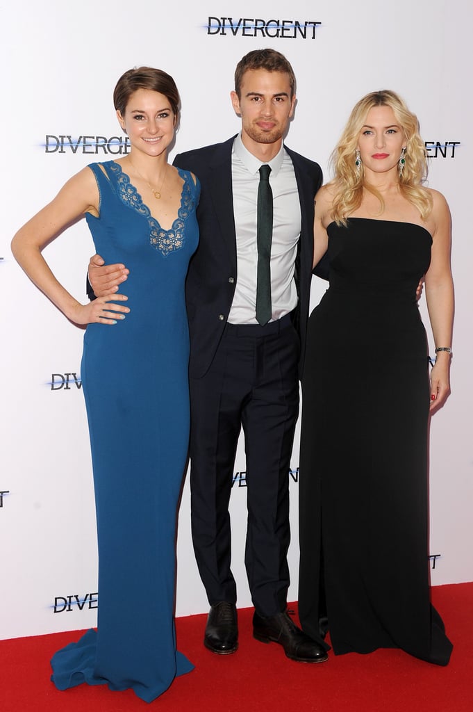 Shailene Woodley, Theo James, and Kate Winslet premiered Divergent in London on Sunday.