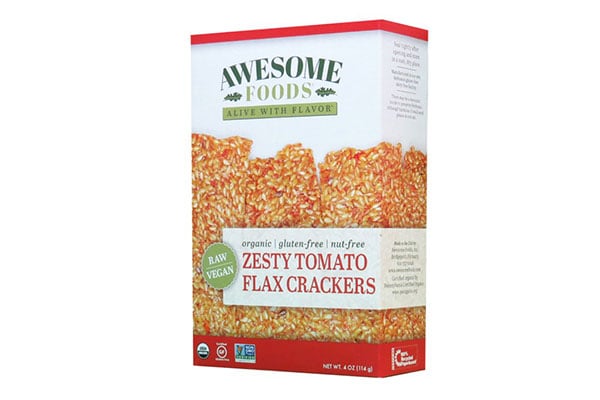Awesome Foods Zesty Tomato Flax Crackers