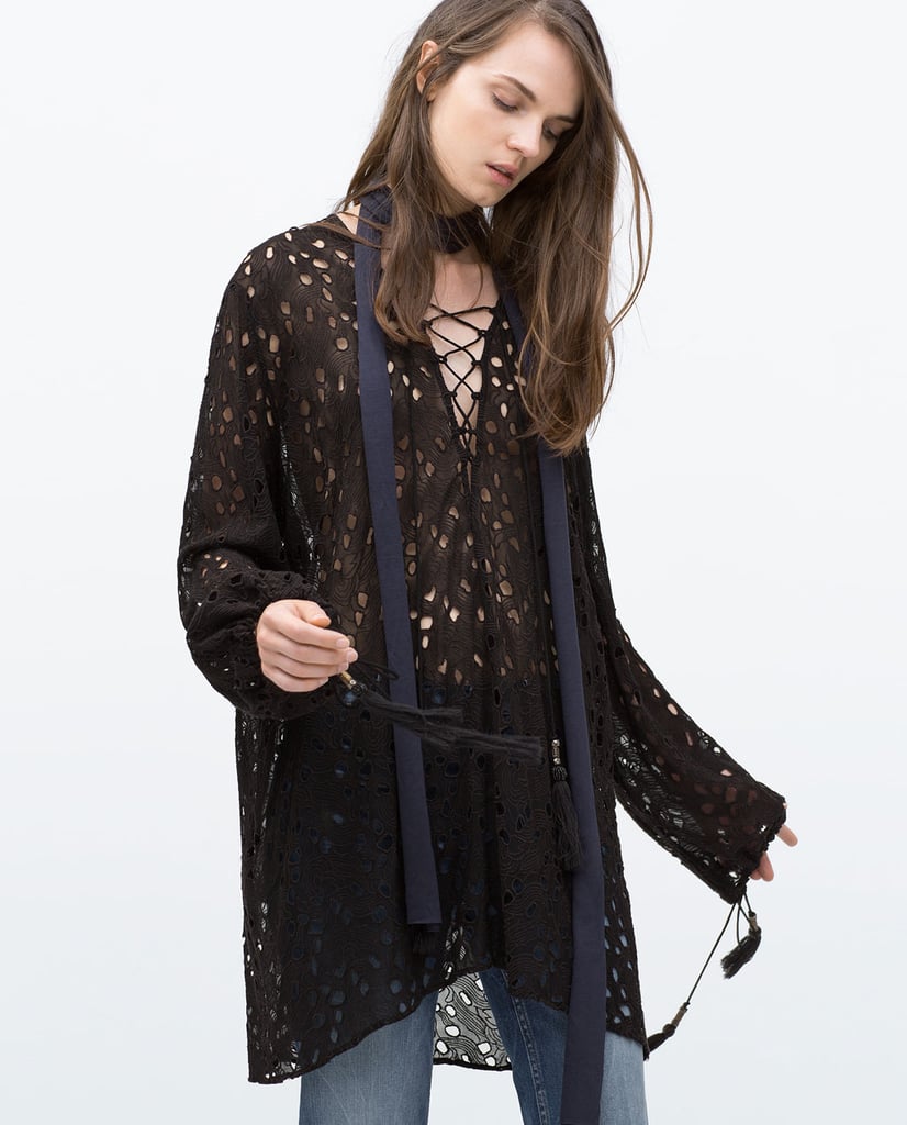 Zara Embroidered Cut Work Studio Shirt ($129)