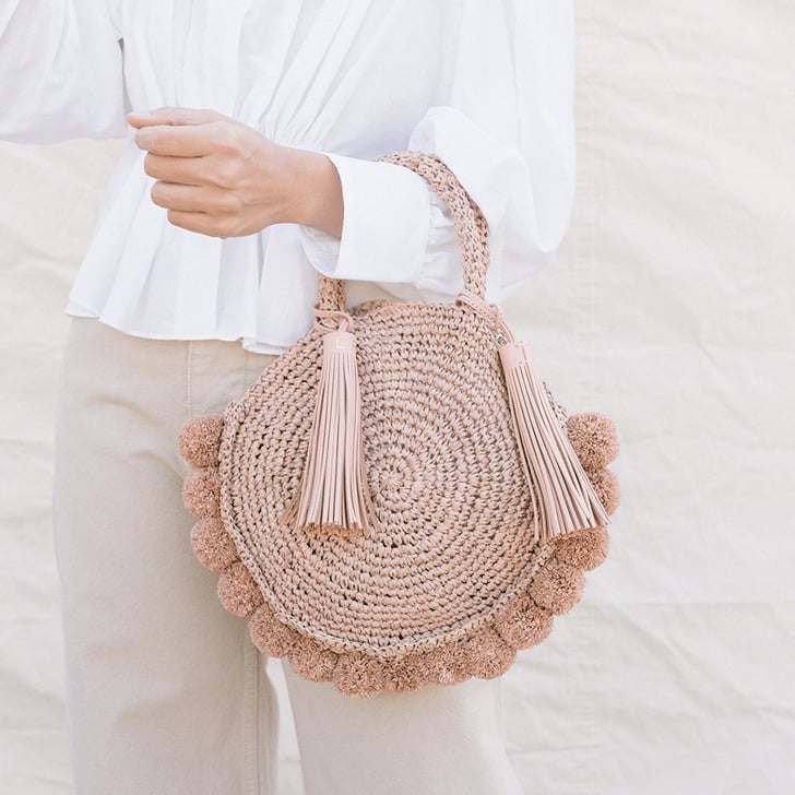 Straw circle new arrivals tote bag