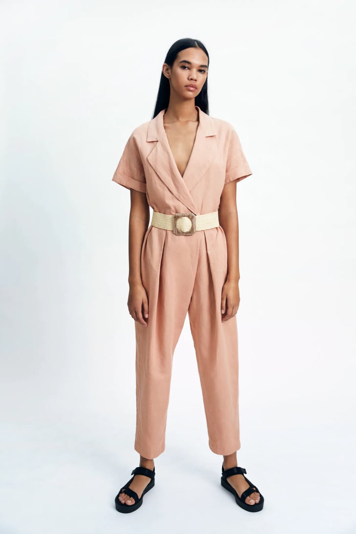 Zara Belted Linen Blend Jumpsuit Best Jumpsuits For Spring 2021