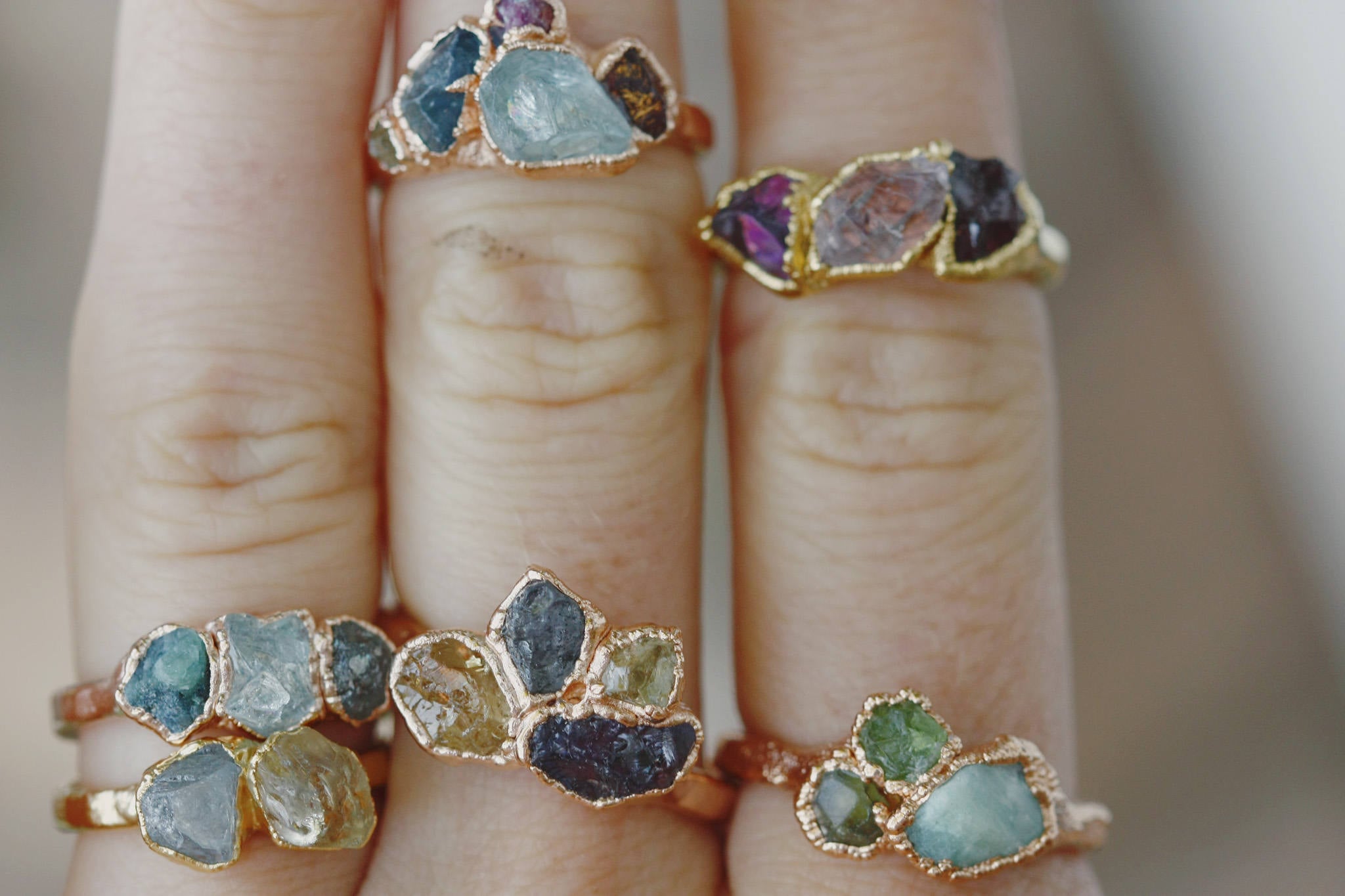 Raw birthstone ring sale
