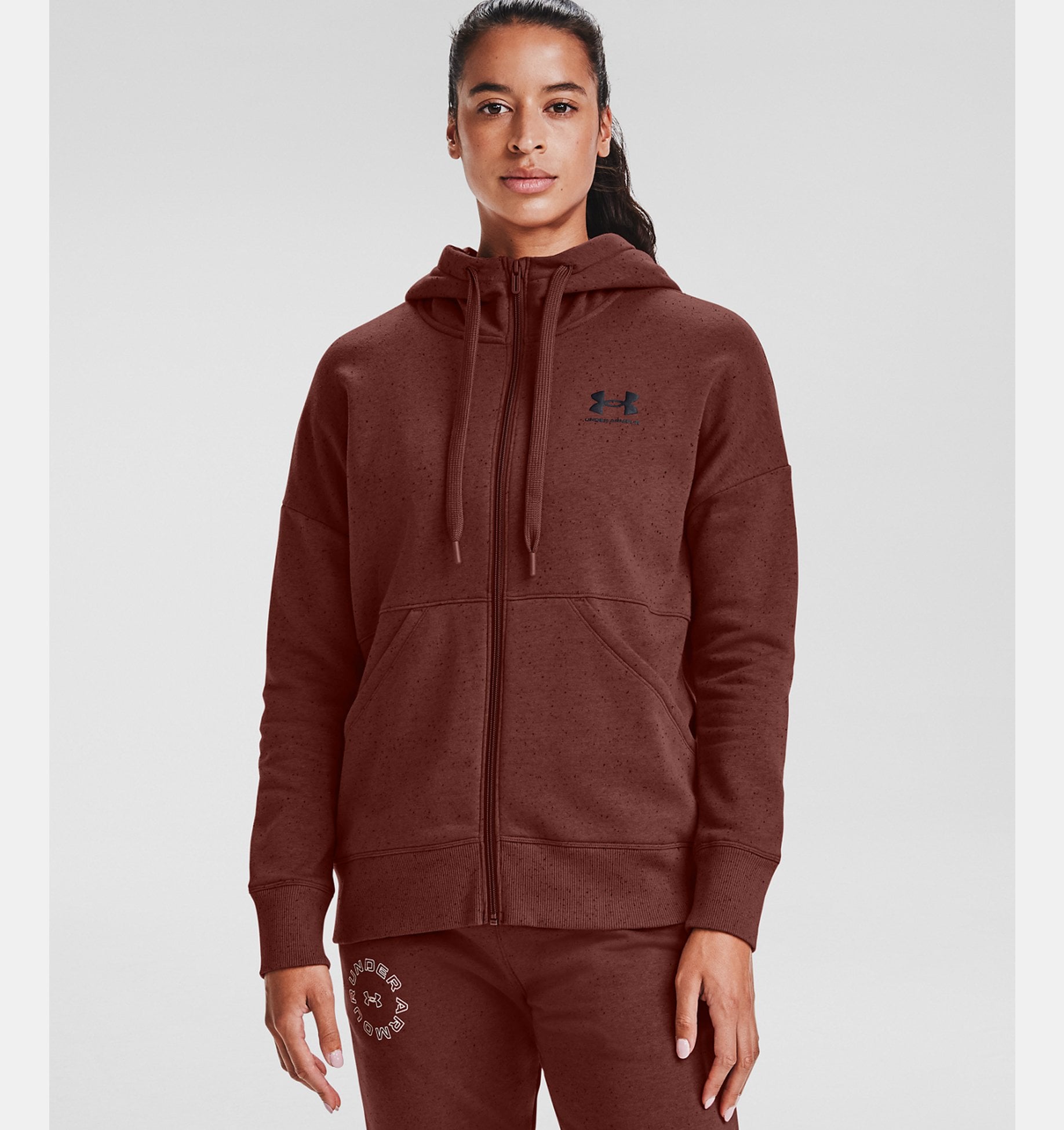 Women's ua rival fleece sportstyle 2025 lc sleeve graphic full zip